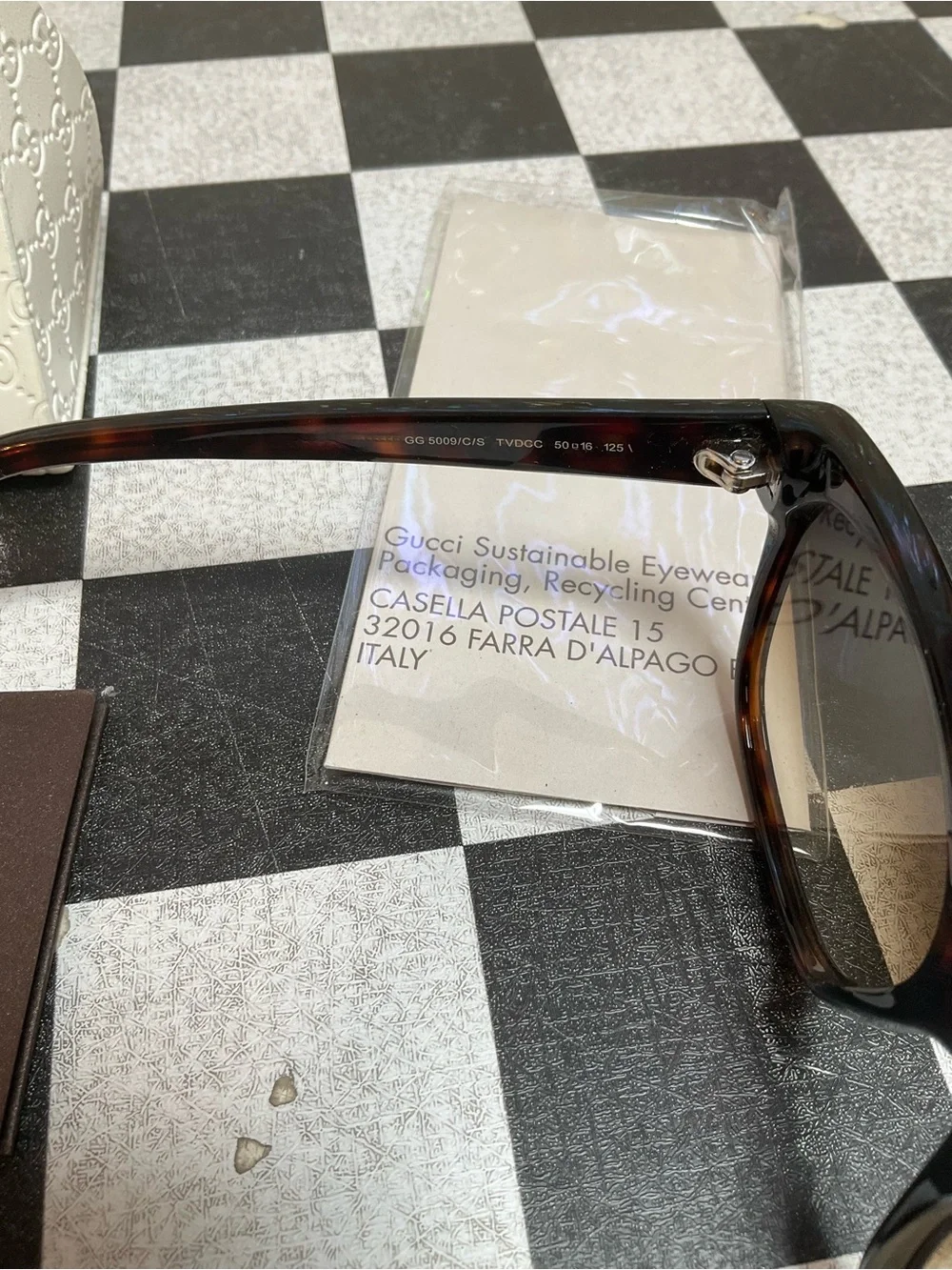 Gucci Kids Brown Gradient Square Sunglasses with Gold Accents